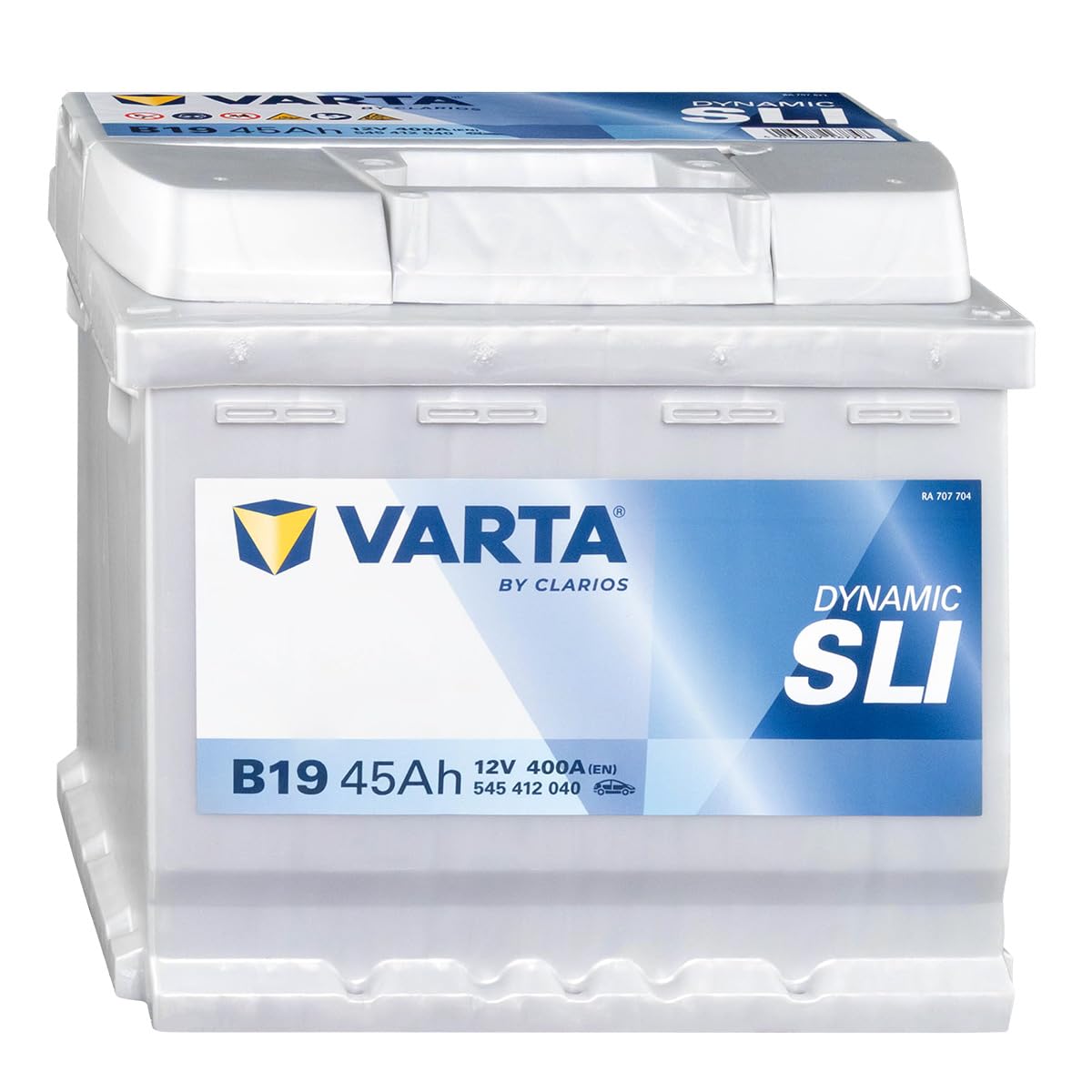 VARTA Automotive DYNAMIC SLI (B19) 12V 45Ah 400A - Nassbatterie KFZ mit Standardausstattung & ohne Start-Stopp System - Starterbatterie für einfachen Energiebedarf - Bleisäurebatterie wartungsfrei | Standardausstattung & ohne Start-Stopp System - Starterb