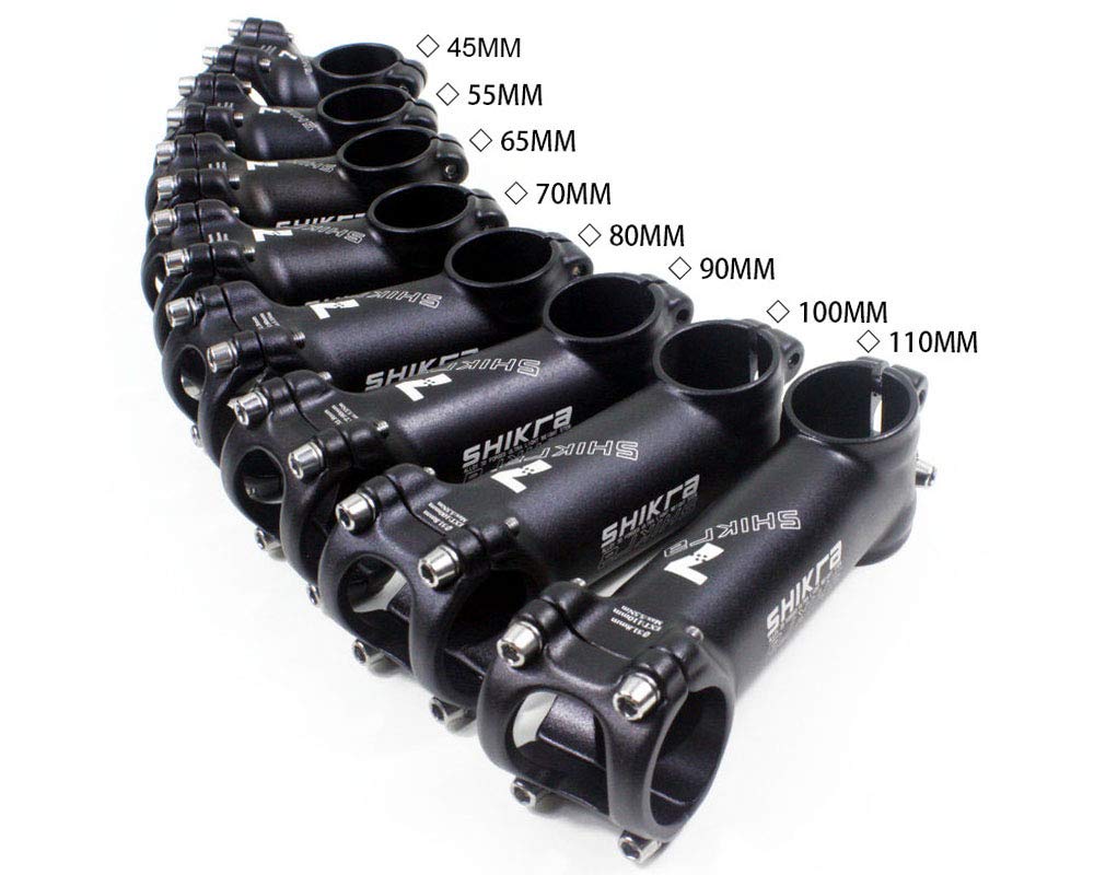 QYQAY 31.8mm MTB Stem ±7 Degree 35/45/55/60/70/80/90/100/110mm Bike Handlebar Stem Lightweight Aluminum Bicycle Riser for Mountain Bike Road Bike BMX Track Bike (Black,100mm)