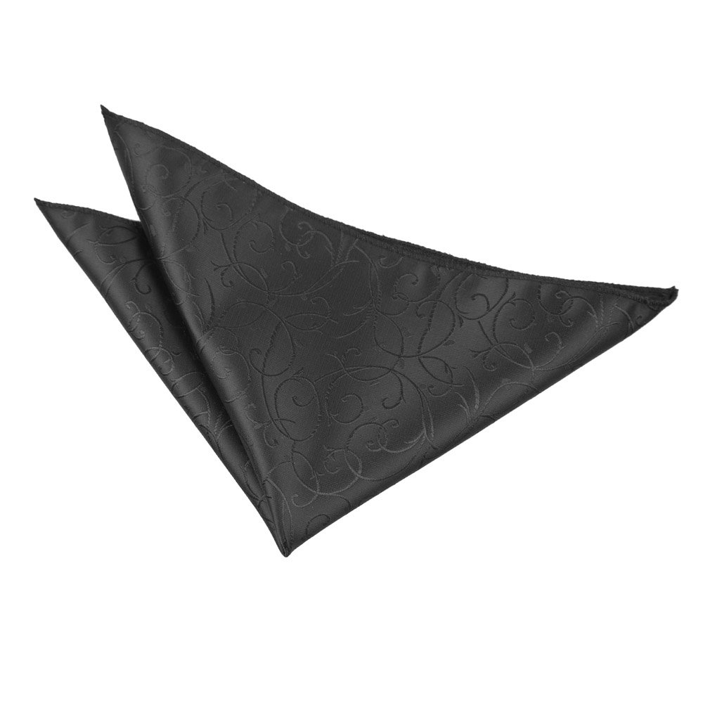 Dqt Men's Swirl Black Black Solid Plain Stripe Floral Paisley Polka Dot Tartan Pocket Square