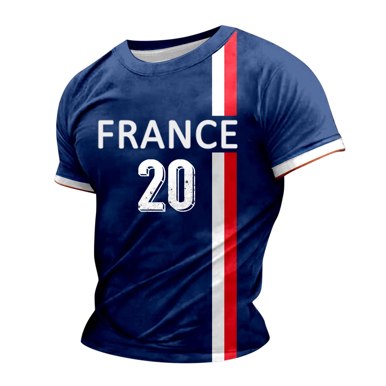 Foweknow France Football Jersey Men's Sports Jerseys with Number for Men Women Summer Fitness Sports Shirt Adult Gym Unisex Short Sleeve Crew Neck Top Training Shirt Functional Shirt, Brick Red, XL
