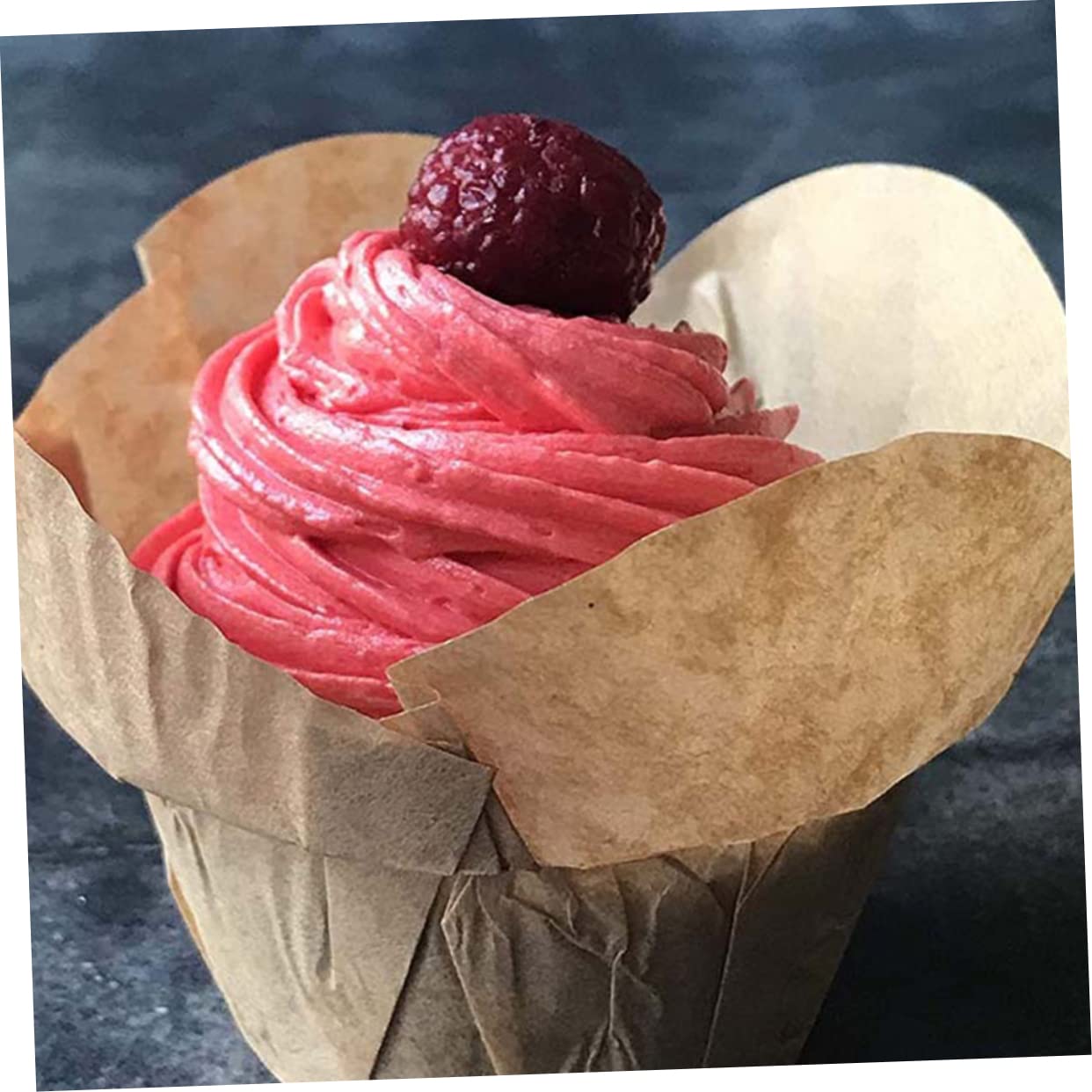 COLLBATH 300stücke Muffin Backförmchen Lotus Stil Papier Muffin Liner Ölbeständige Cupcake Förmchen Für Hochzeiten Partys Lebensmittelechtes Material Standardgröße
