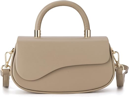 Milan Chiva Crossbody Bag for Women, Small Purse, Elegant Mini Structured Handbag with Top Handle and Detachable Strap