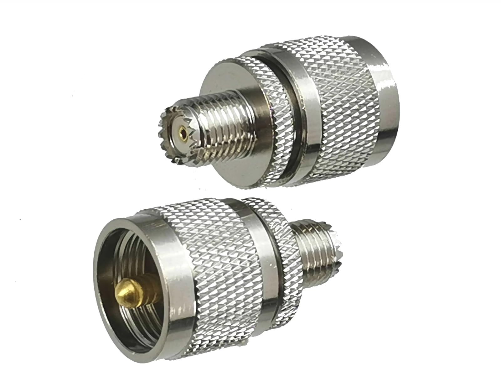 Adaptador UHF PL259 macho de latón de alta conductividad para mini UHF hembra, 10 uds