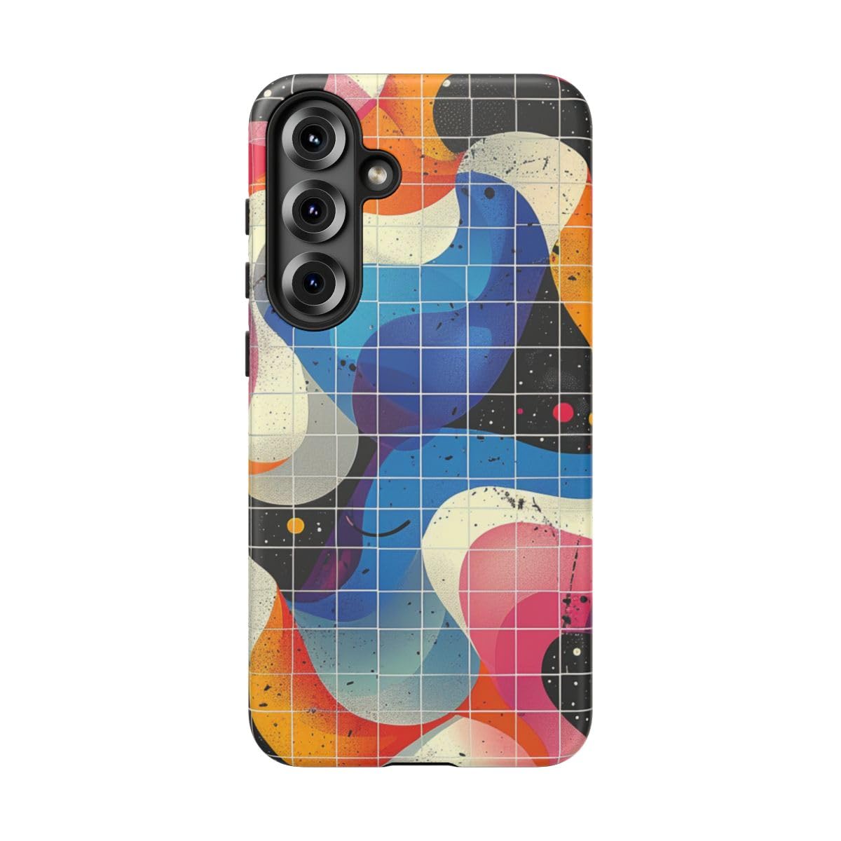 Coque rigide mate Samsung S25 Plus motif ondulé multicolore abstrait