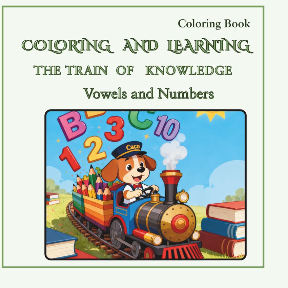 The Train of Knowledge Vowels and Numbers (SERIES: COLORING AND LEARNING - Small Great Lessons)