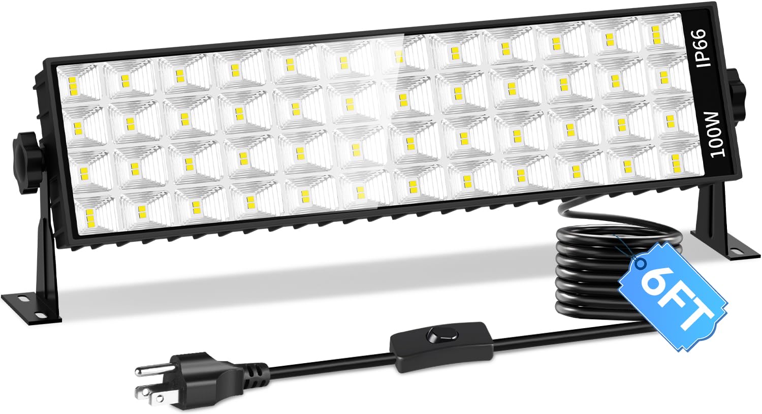 100W LED Shop Light 11000LM Ultra Brighter Plug in Garage Light with On Off Switch and 6FT Cord