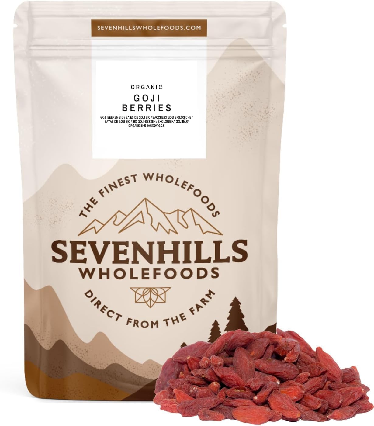 Sevenhills Wholefoods Organic Raw Goji Berries 500g