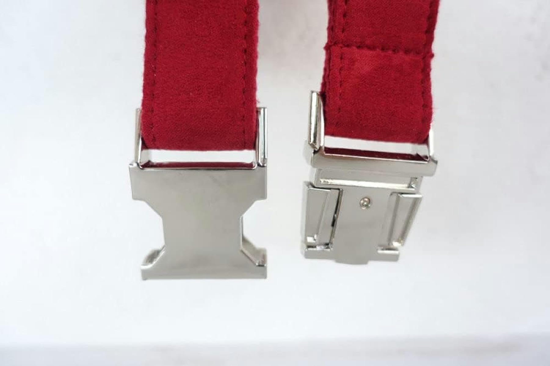 Collar de Perro Rojo, poliéster Satinado y Nailon, 5 tamaños, Collar de Perro Rojo y Correa, Collar de Perro, Juego de Correa de Collar de Perro S-L