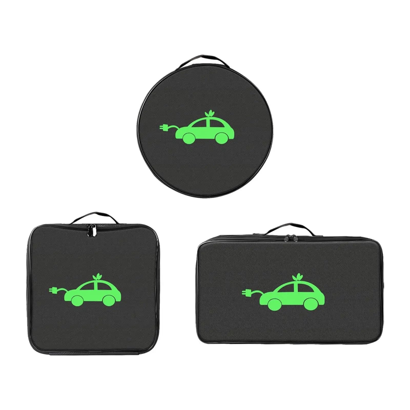Borsa per Cavi Elettrici Borsa portacavi Impermeabile for Veicoli elettrici, Custodia for Cavi, Resistente all'Usura, Organizer for Cavi EV Leggero for Veicoli elettrici(Black-Round)