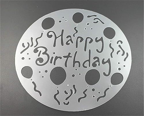 Miniatura 5 de Plantillas de plástico 4 en 1 para tartas, plantillas de aerosol de flores, moldes para pasteles de cumpleaños, decoración de herramientas de