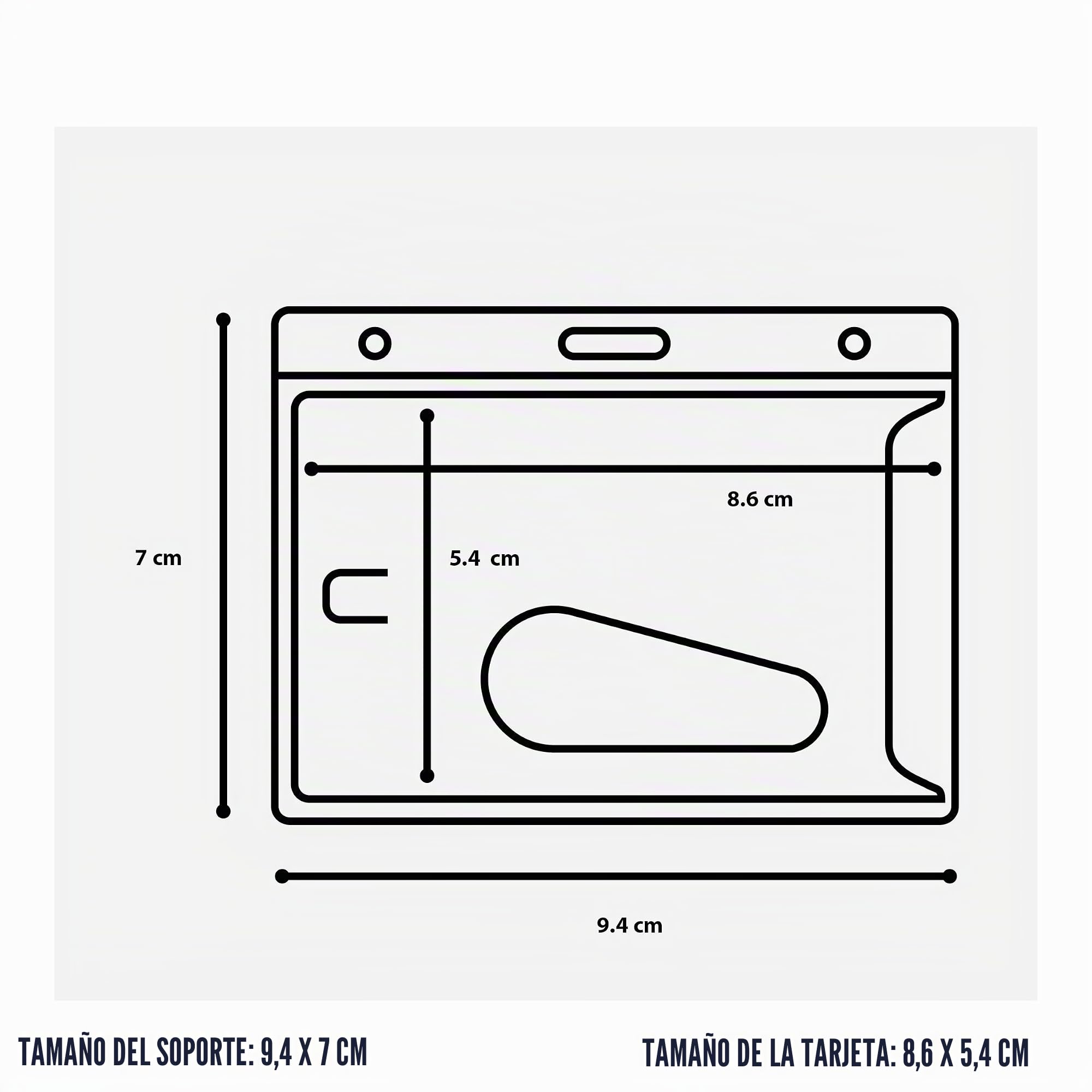 CKB Ltd 100 Fundas Rígidas para Tarjetas Identificativas Transparentes, Porta Tarjetas de Identificación Horizontal CR80 86 x 54 mm, Protector de PVC con Ranura para Pulgar, Porta Credenciales Cerrado