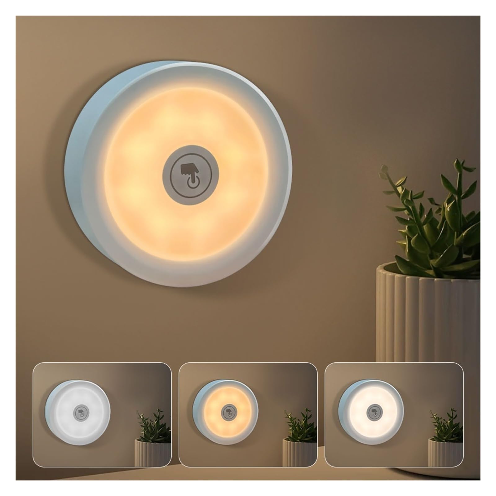 Nachtlicht Mit Berührungssensor, Wiederaufladbare LED-Unterschrankbeleuchtung, Magnetische Saugnapf-Nachtlampe For Den Schrankraum Bewegungsmelder