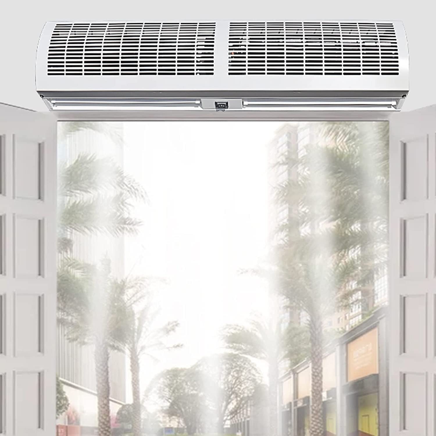 Qunine HXRWC Cortina de aire con control remoto para puerta de tienda Máquina de cortina