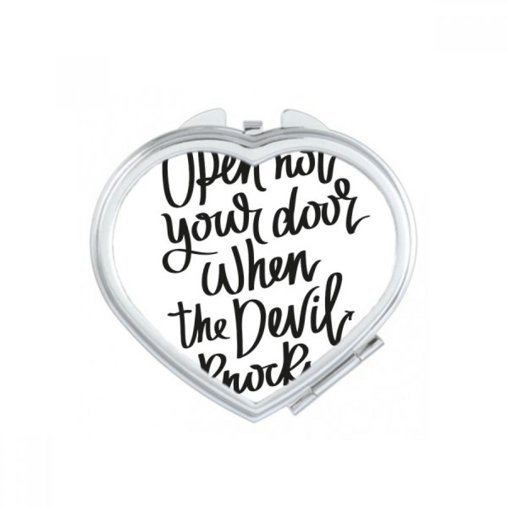 Miroir de maquillage compact cœur double face avec impression haute définition
