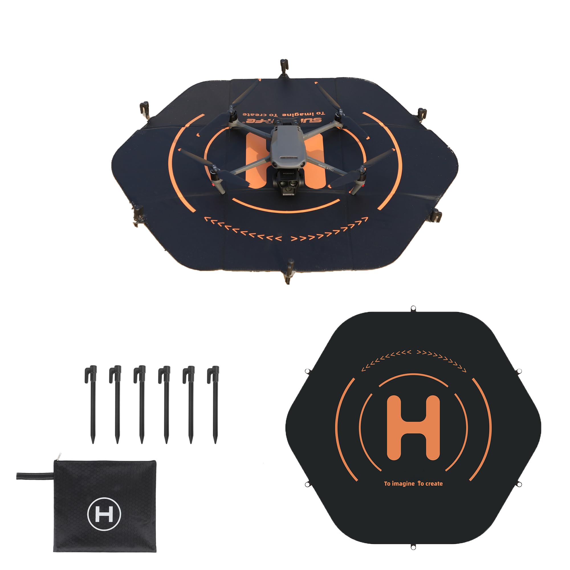 80/110 cm Tappetino di Atterraggio pieghevole per DJI Mavic 3 Mavic Air Mini3 3Pro Pista di Atterraggio per DJI FPV Avata per Autel Evo Accessori Landing Pad Drone (80 cm)