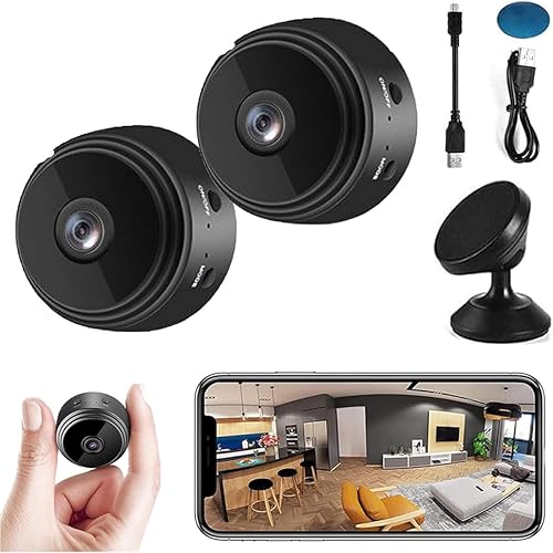 YuuKeni Camtrix - Mini cámara de seguridad magnética, mini cámara de seguridad magnética inalámbrica HD de 1080p, enfoque espía magnética, mini