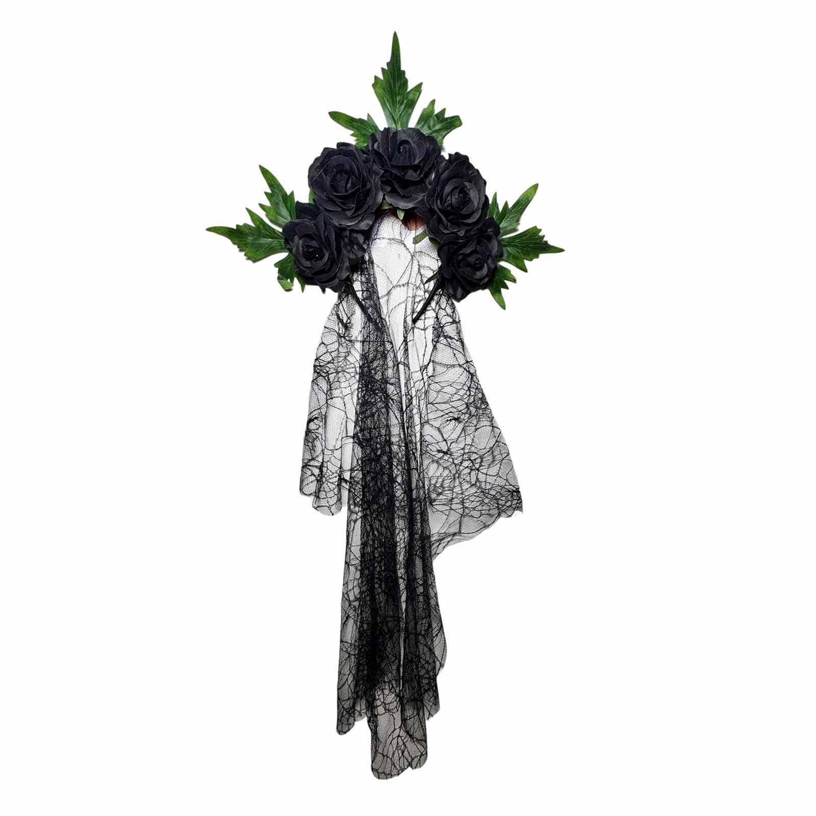 MICFENY Eye Catching Resin Hairband With Polyester Mesh And Floral Designs Cosplays Accessories For Halloween Cosplays Event