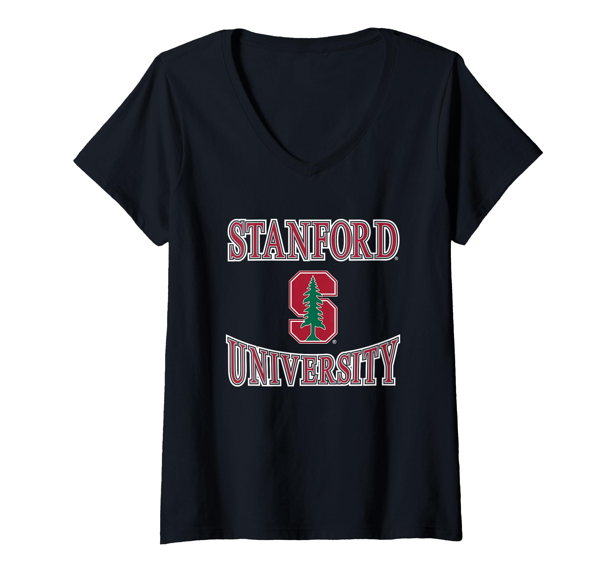 Womens Stanford Cardinal Laurels Officially Licensed V-Neck T-Shirt