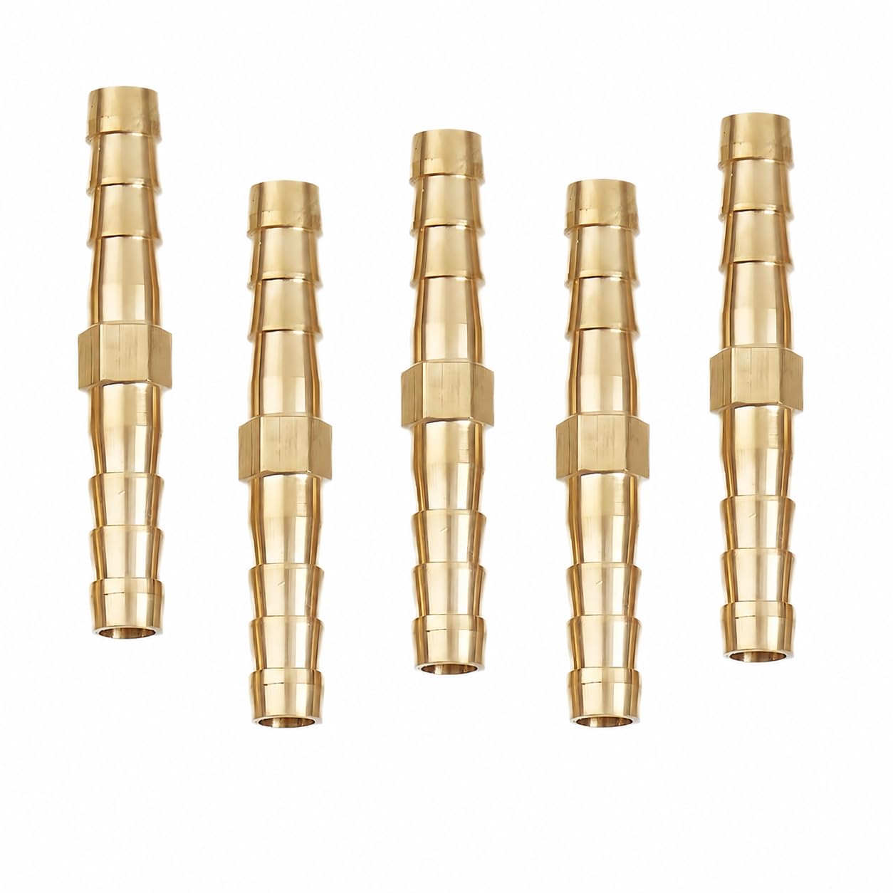 Innovess 5Pcs 16Mm 5Pcs 8/10/16Mm Brass Hose Barb Fittings, Quick Release Hose Pipe Couplers,Durable Hose Connectors For Fuel, Water, Air, And Gas Pipes (5Pcs 16Mm)