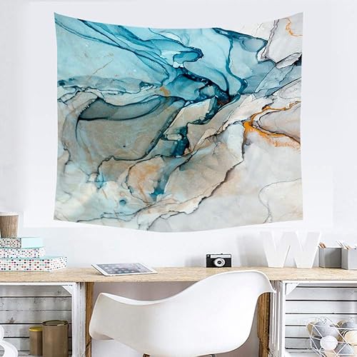 Miniatura 4 de HGOD DESIGNS Tapiz de mármol para colgar en la pared, abstracto, colorido, azul, pintura de mármol, tapiz decorativo de pared para hombres, mujeres,