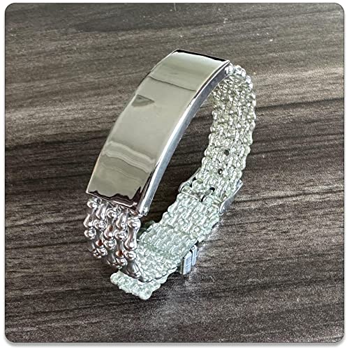 Peas Fashion Jewelry Silicone Blank Bracelet Stainless Steel Belt Buckle Cuff Bracelet (Silver) #TOP6
