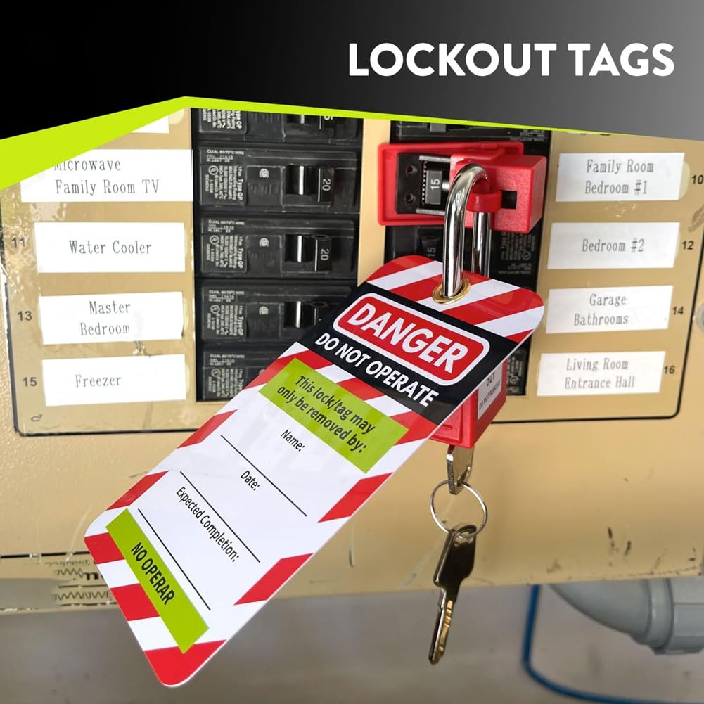 Etichette e di Blocco Tagout Etichetta di Sicurezza Kit di Blocco di Facile Identificazione Tagout Lucchetto Rosso Tag Out