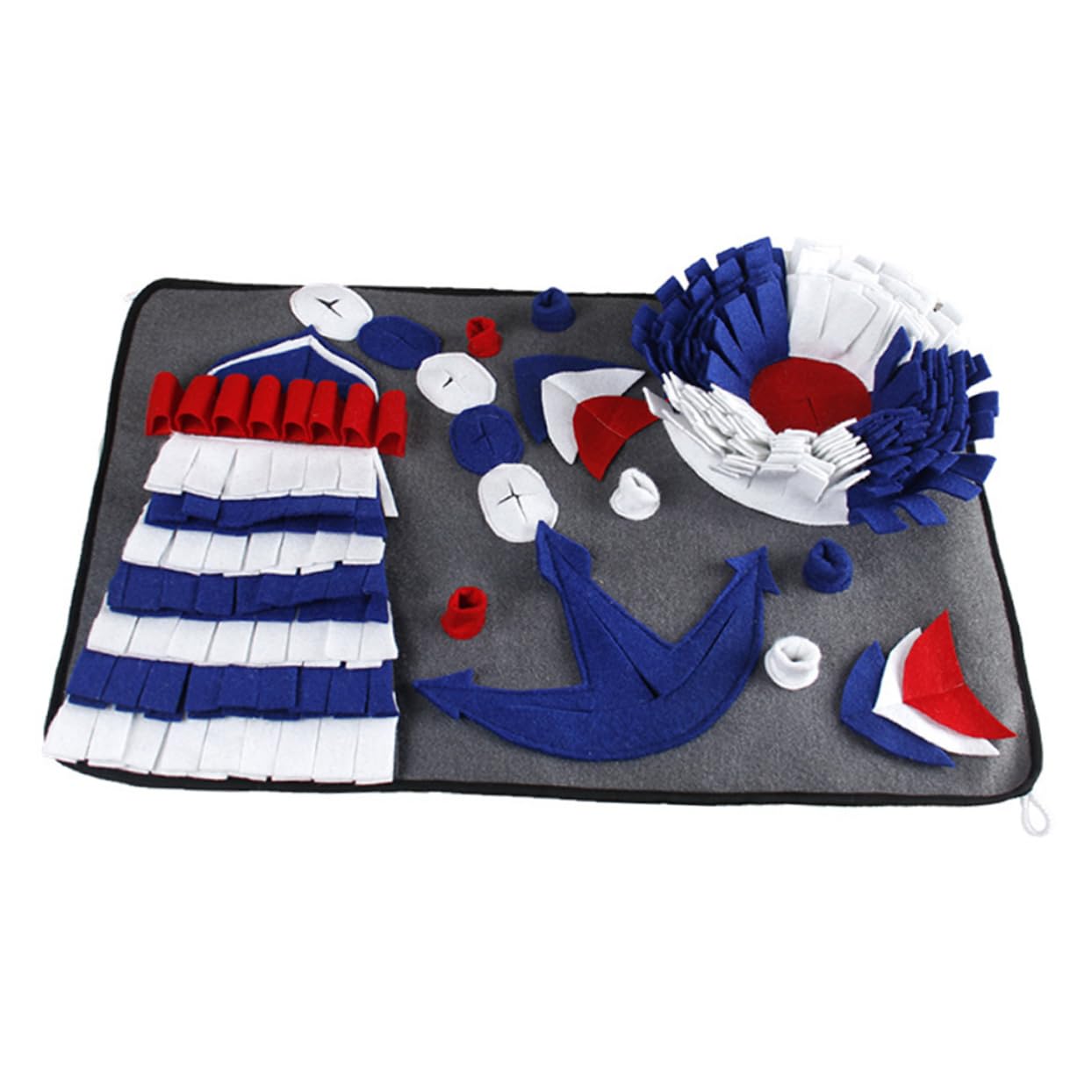 Tappeto Olfattivo per Cani Fiore, Lento Consumo, Feltro Blu