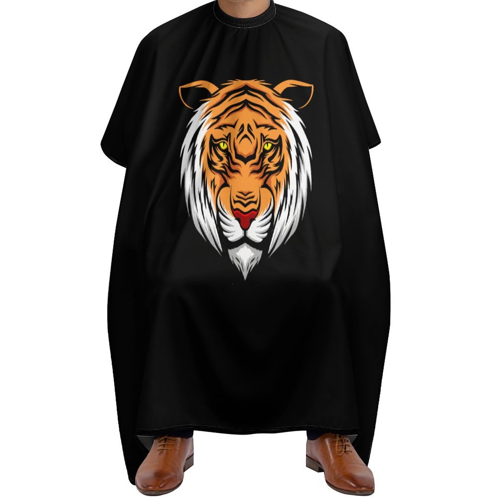 Angry Tiger Head Hair Cutting Cape for Men Women Waterproof Barber Cape Adjustable Salon Haircut Capes