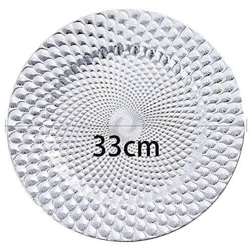 Platos cargadores plásticos plateados set x12 33 cm miniatura 6