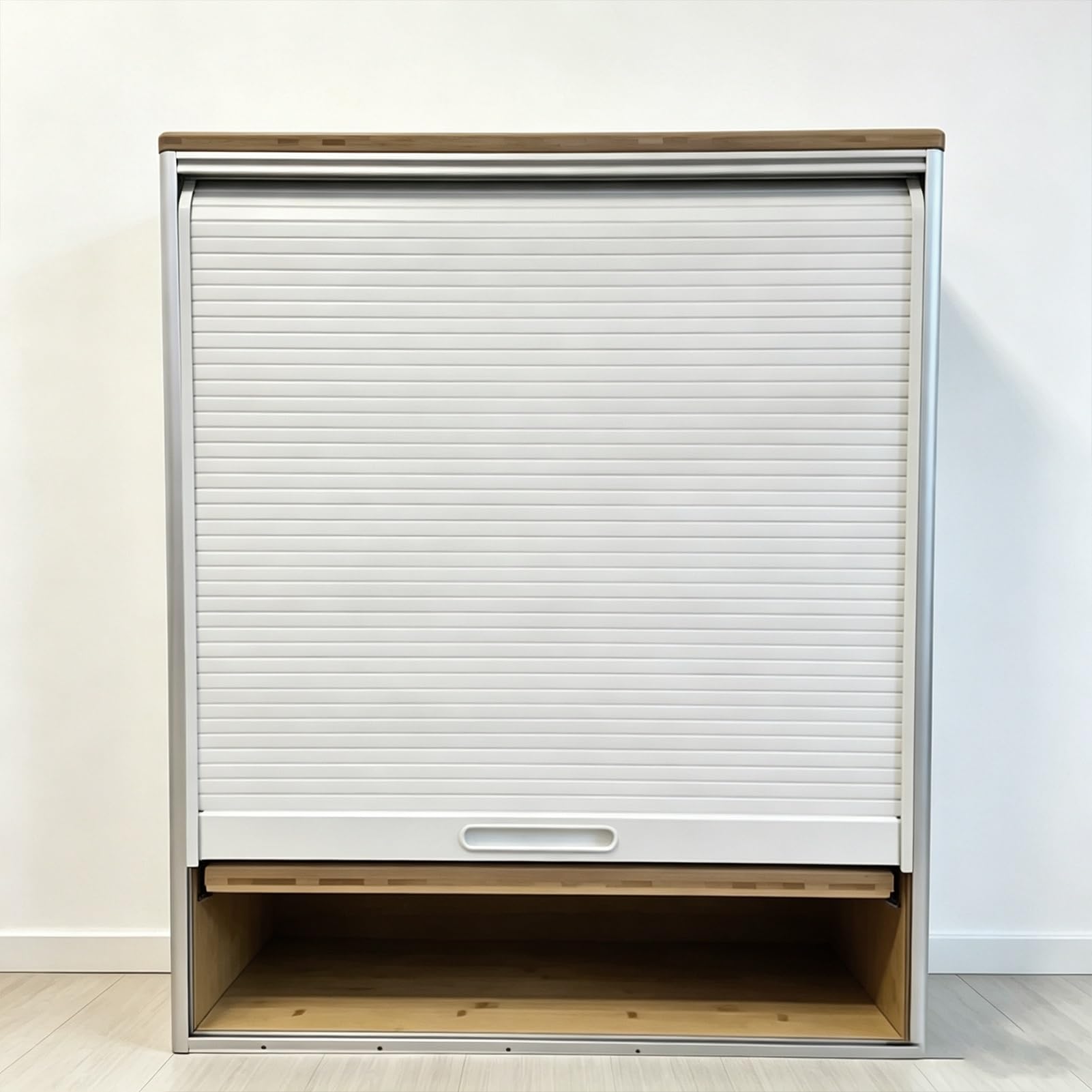 Volet Roulant pour Meuble de Cuisine Kit de Porte Rideau pour Placard Cuisine (gain de Place) avec Rails Guidage – Porte Coulissante Enroulable Garde-manger, Atelier Ou Van Aménagé