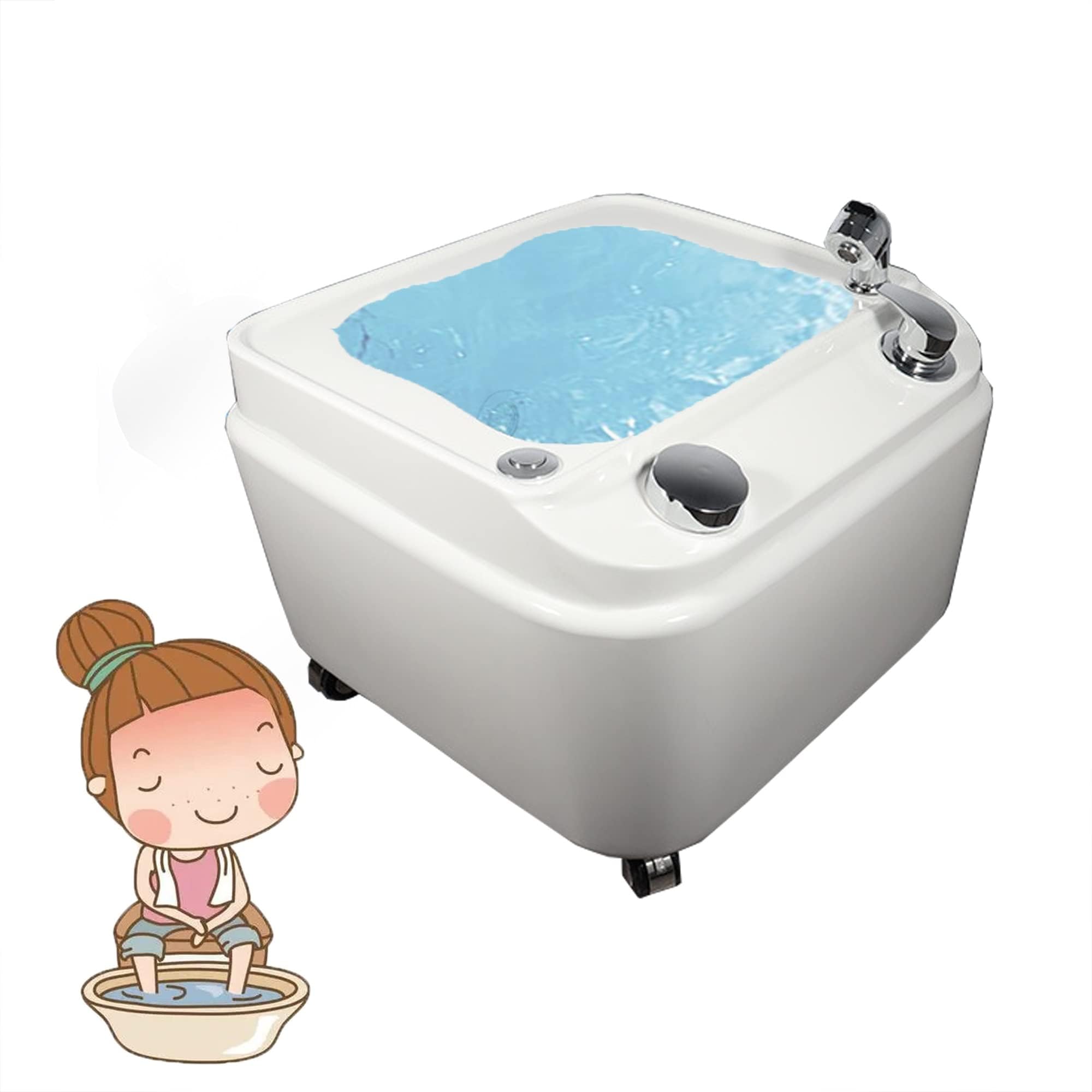 Foot Massager Spa,Pedicure Foot Spa,foot Bath With 7 Colorful Lights,Acrylic Pedicure Sink,Feet Soaking Tub,foot Spa With Massage And Jets,portable Foot Bath With 360° Mobile Casters