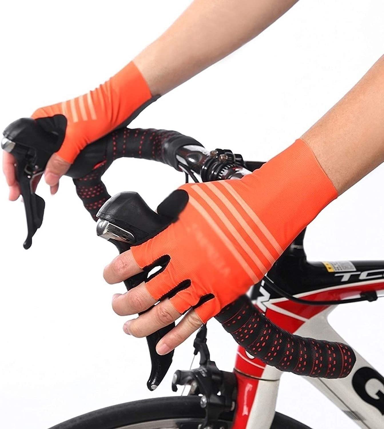 Guanti da Ciclismo Guanti da Ciclismo Guanti da Bicicletta Mezze Dita Guanti Sportivi Traspiranti Anti-Scivolo Guanti da Bici (Blue : Blu, Size : Large)