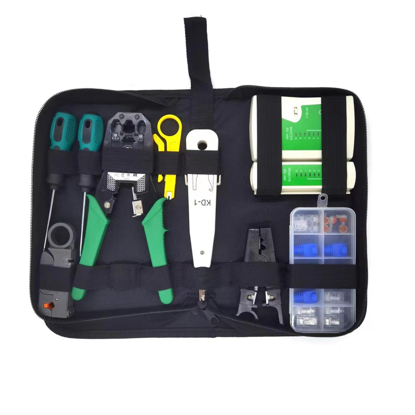 Ubervia Tool Kit for Cat5 Cat5e Cat6 - Eacam Portable Cable Crimper Kit with a Ethernet Crimping Tool, 8P8C RJ45 Connectors CAT5 CAT5e CAT6 Tester with RJ11/RJ12/RJ45 Connectors-picture-24