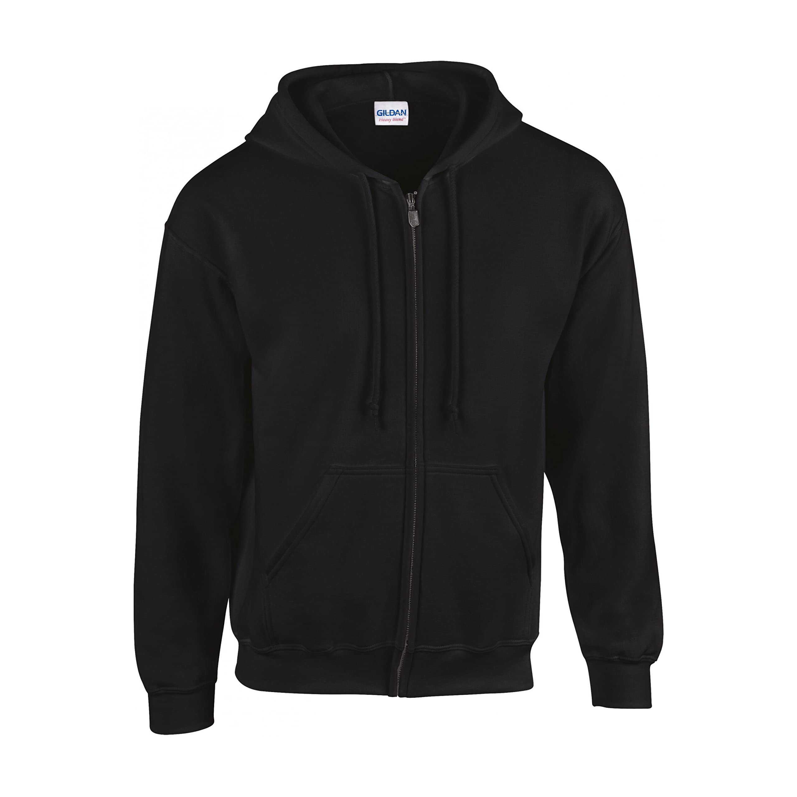 Gildan Heavy Blendâ Full Zip Hooded Sweatshirt Sweatshirt, Black, 4XL Unisex Adult, Black, 4XL