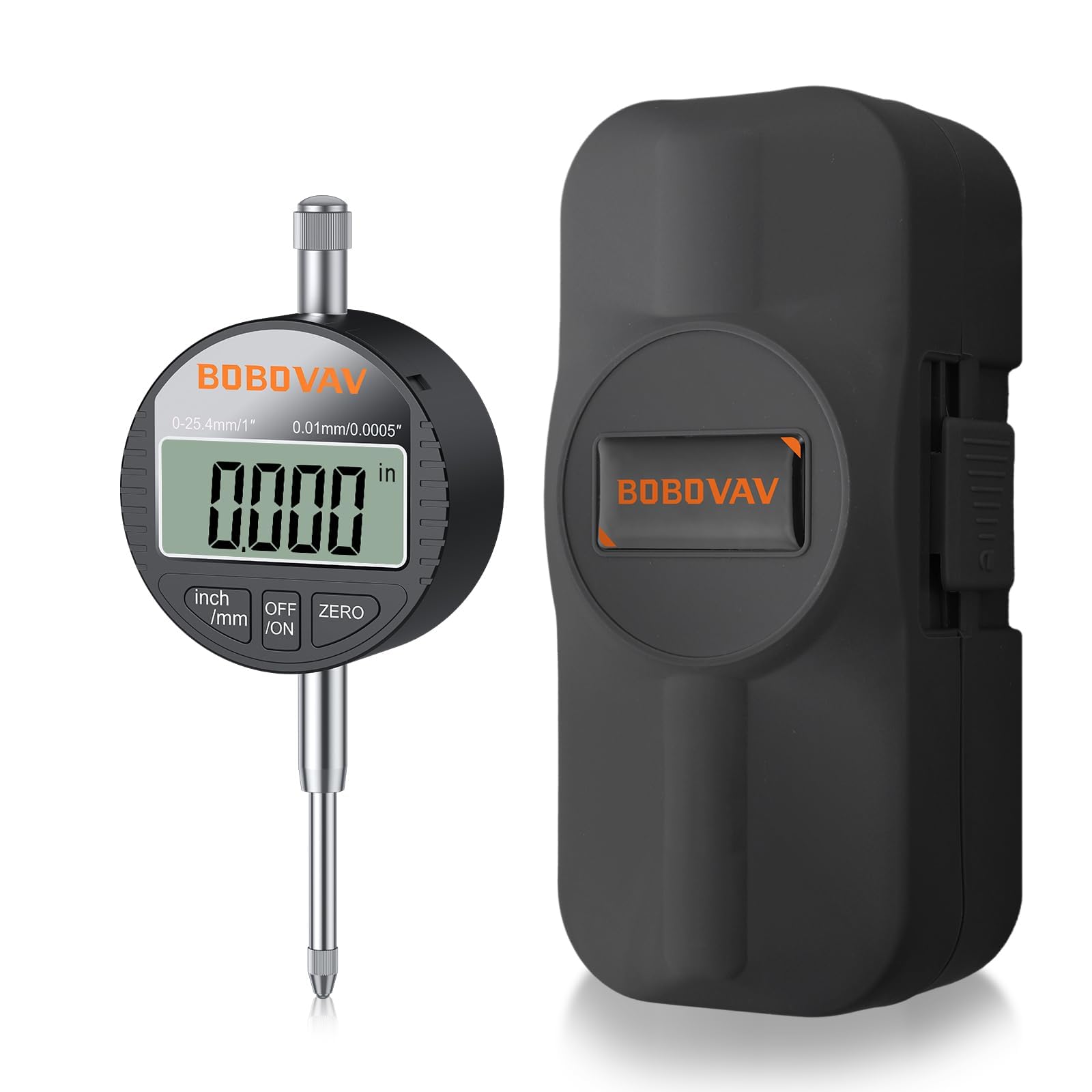 Comparatore Centesimale Digitale 0-25.4mm/1",Alta Precisione 0.01mm/0.0005" Display LCD,Commutabile mm e Pollici,Azzeramento,Indicatore Digitale per Torni CNC e Stampa 3D