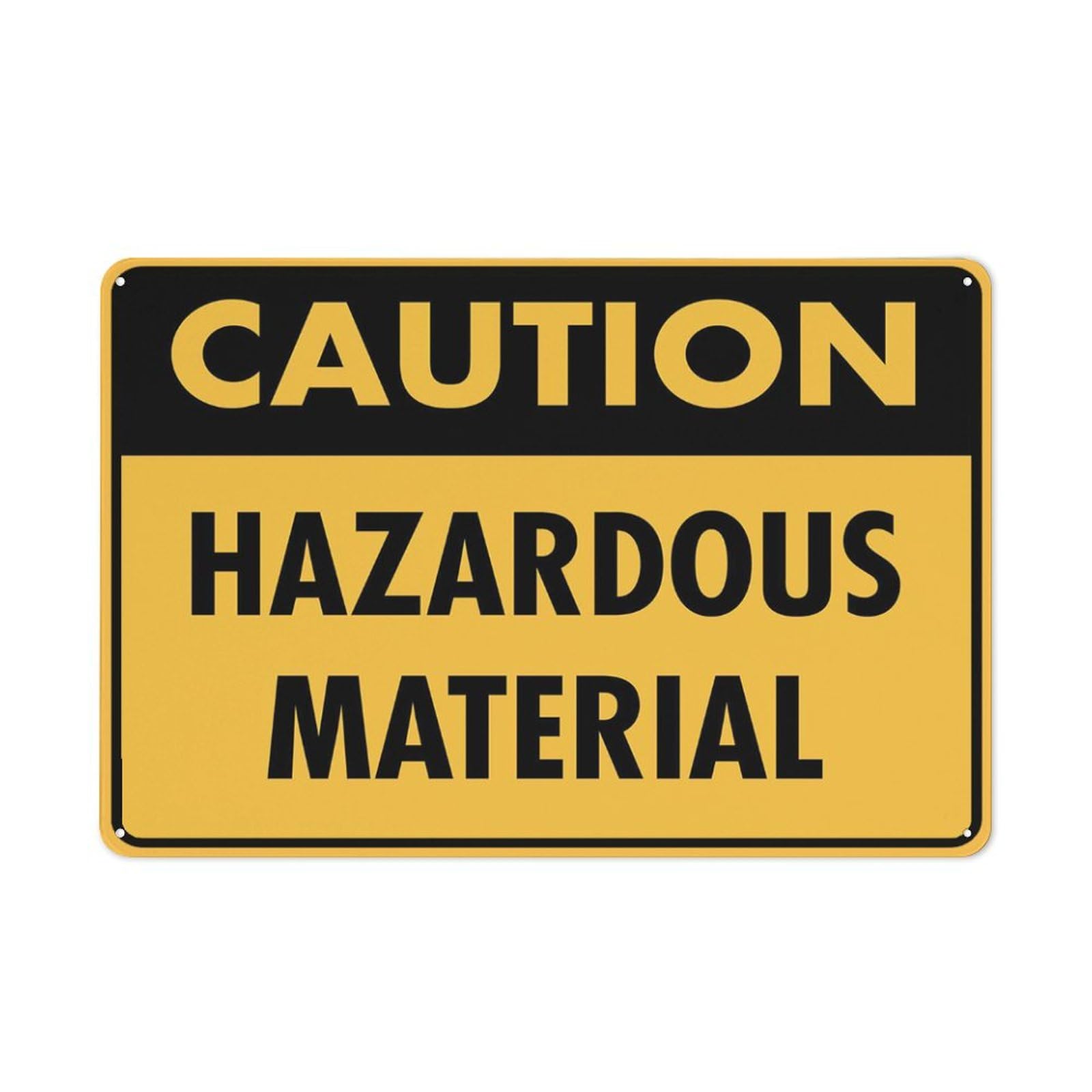 Caution Hazardous Material Sign For House 12"" X 8"" Yard Sign, Premium Aluminum, Sun-Proof, Rust-Free