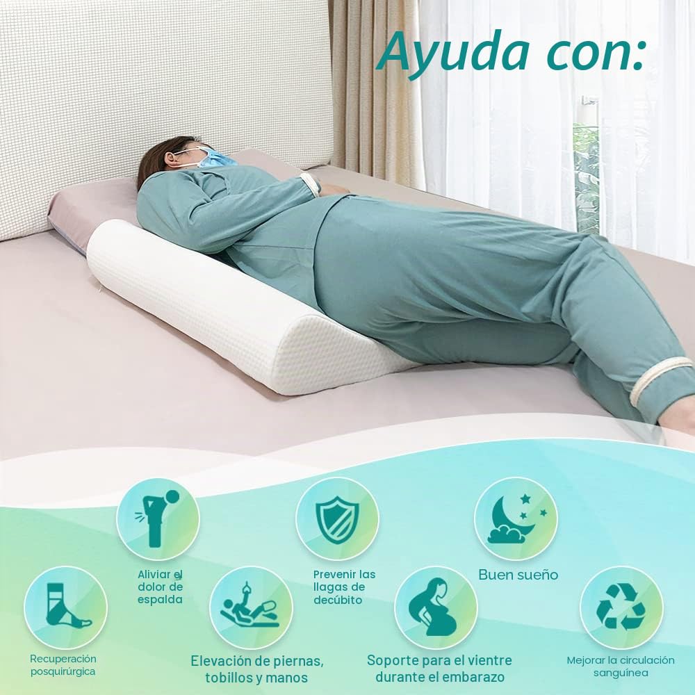 Almohada de cuña giratoria para úlceras por decúbito, cuñas de posicionamiento, almohadas médicas para dormir de lado, presión y úlceras, cuña de espuma inclinada para después de la cirugía para