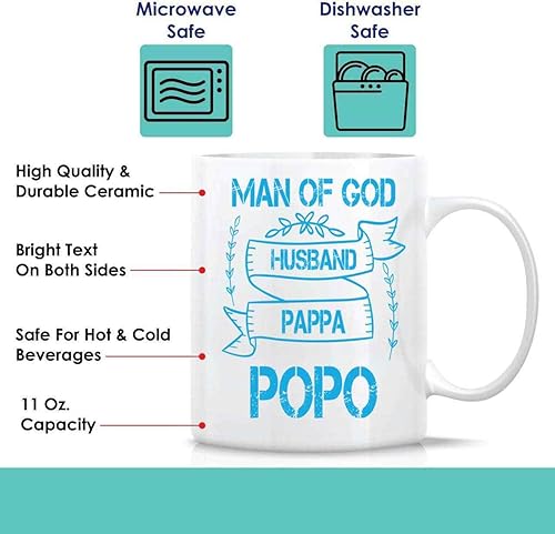 Miniatura 2 de Unique Believer's Gift for Popo, Ideal Father's Day Gift for Man Of God - Prayers Quote on 11 Oz White Ceramic Coffee Mug