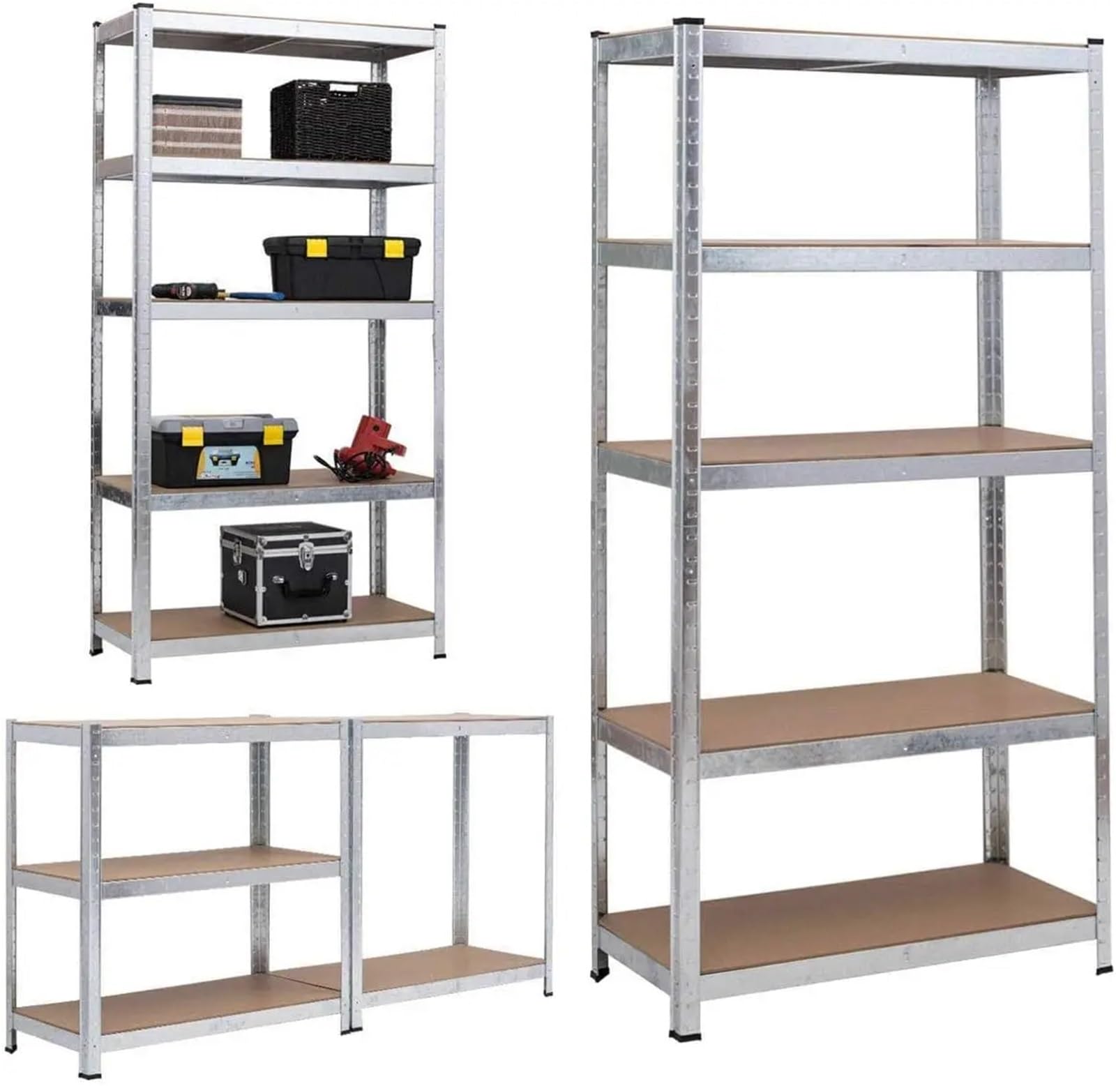 Scaffali in Metallo per Garage Scaffali for stoccaggio - Scaffalature for Garage in Metallo Resistente Scaffalature autoportanti a 5 Livelli Senza bulloni - 180x90x40 cm