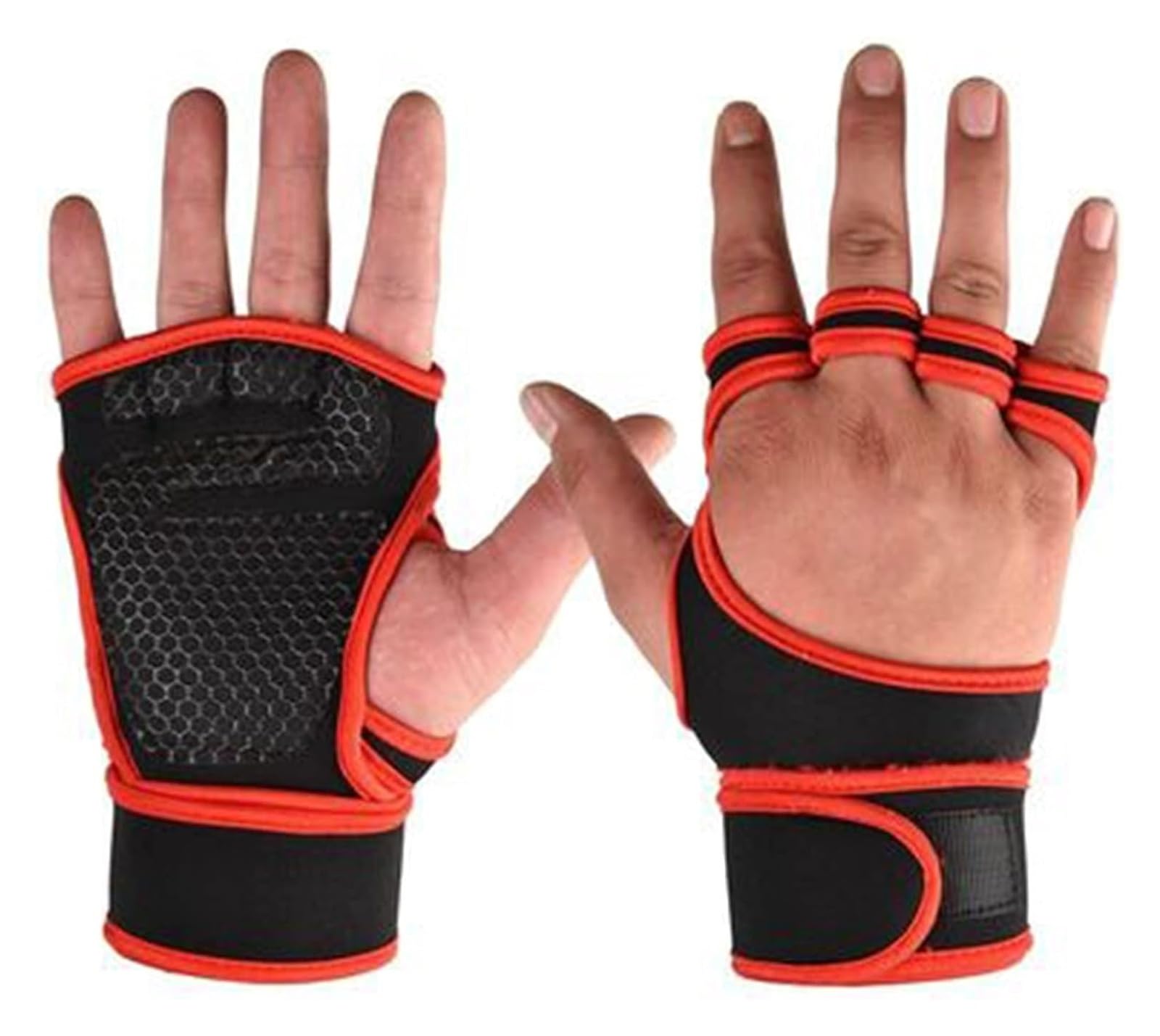 Guanti da guida senza dita, Guanti sportivi, Guanti mezze dita, Guanti for sollevamento pesi Uomo Donna Mezze dita con supporto for il polso Fitness Palestra Allenamento Guanti da ciclismo for il fitn