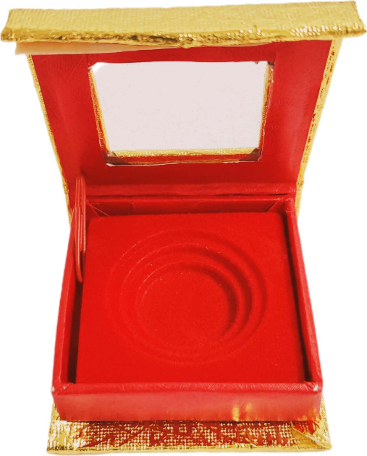 HOPE KART Empty Decorative Magnetic Boxes for Silver Gift Box Gifting Birthday Without Coin, Red Velvet Golden (Square for 5/10/20 gms round coins)
