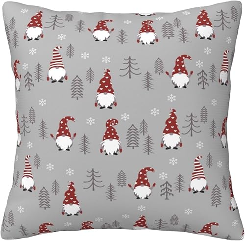 Miniatura 8 de Fundas de almohada de Navidad con remolino rojo, 18 x 18 pulgadas, diseño de bastón de caramelo dulce, doble remolino, color rojo y blanco, funda de