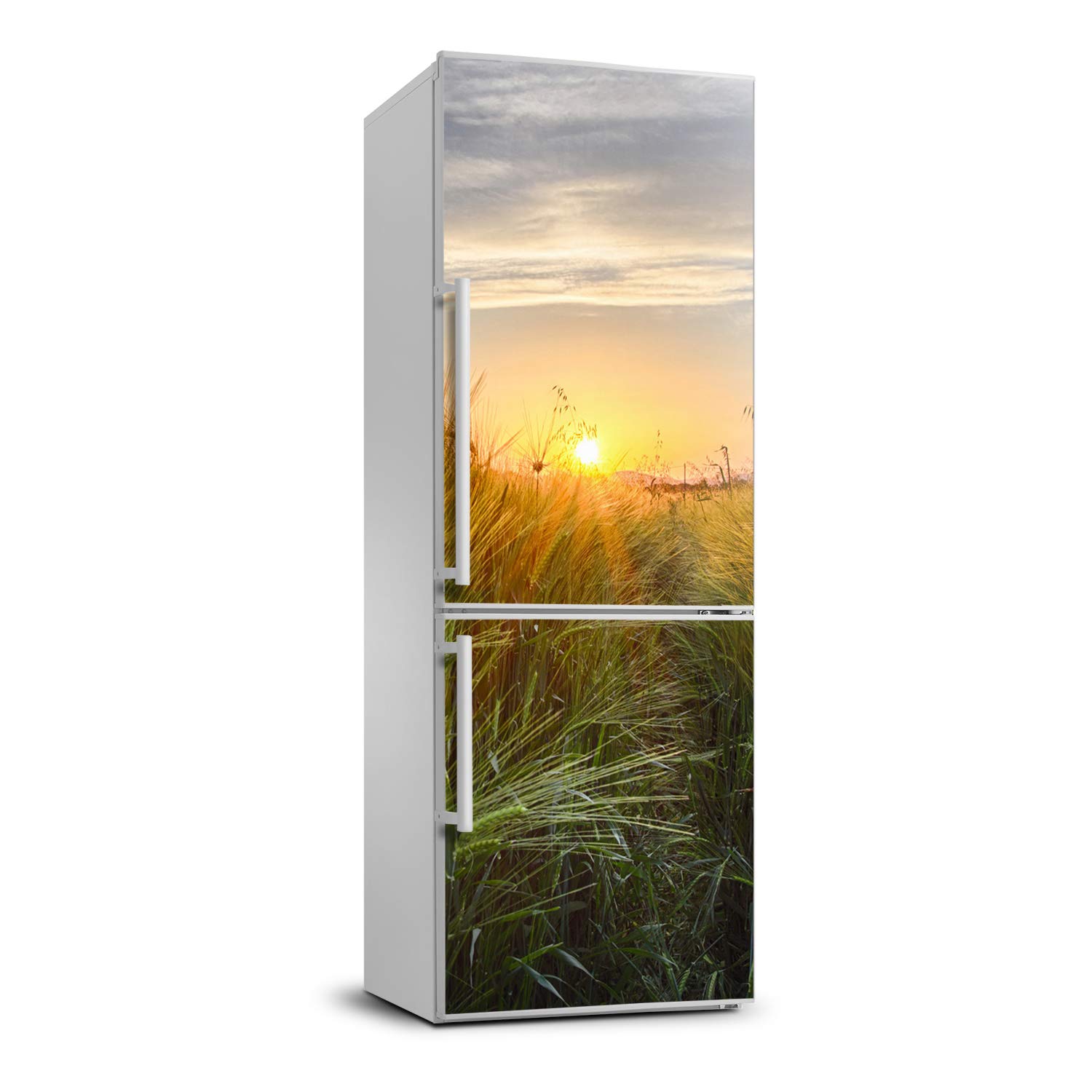 Decoración sala de estar cocina con etiquetas engomadas del refrigerador campo de trigo