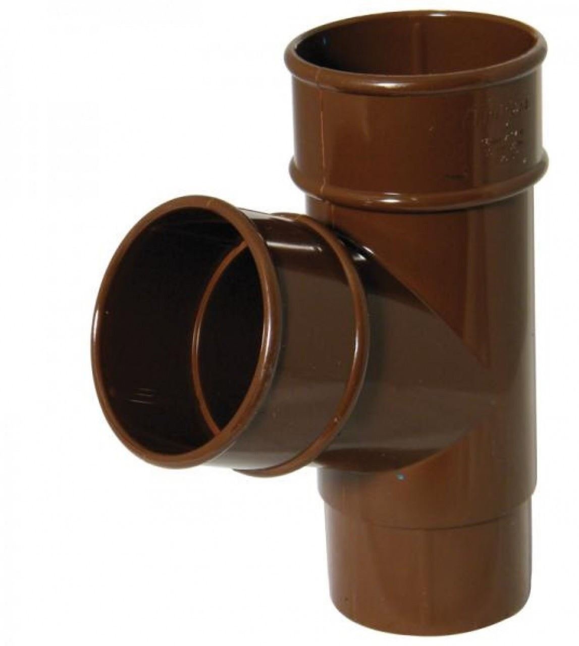 Floplast Brown Round Downpipe Branch - 112 Degree X 68Mm