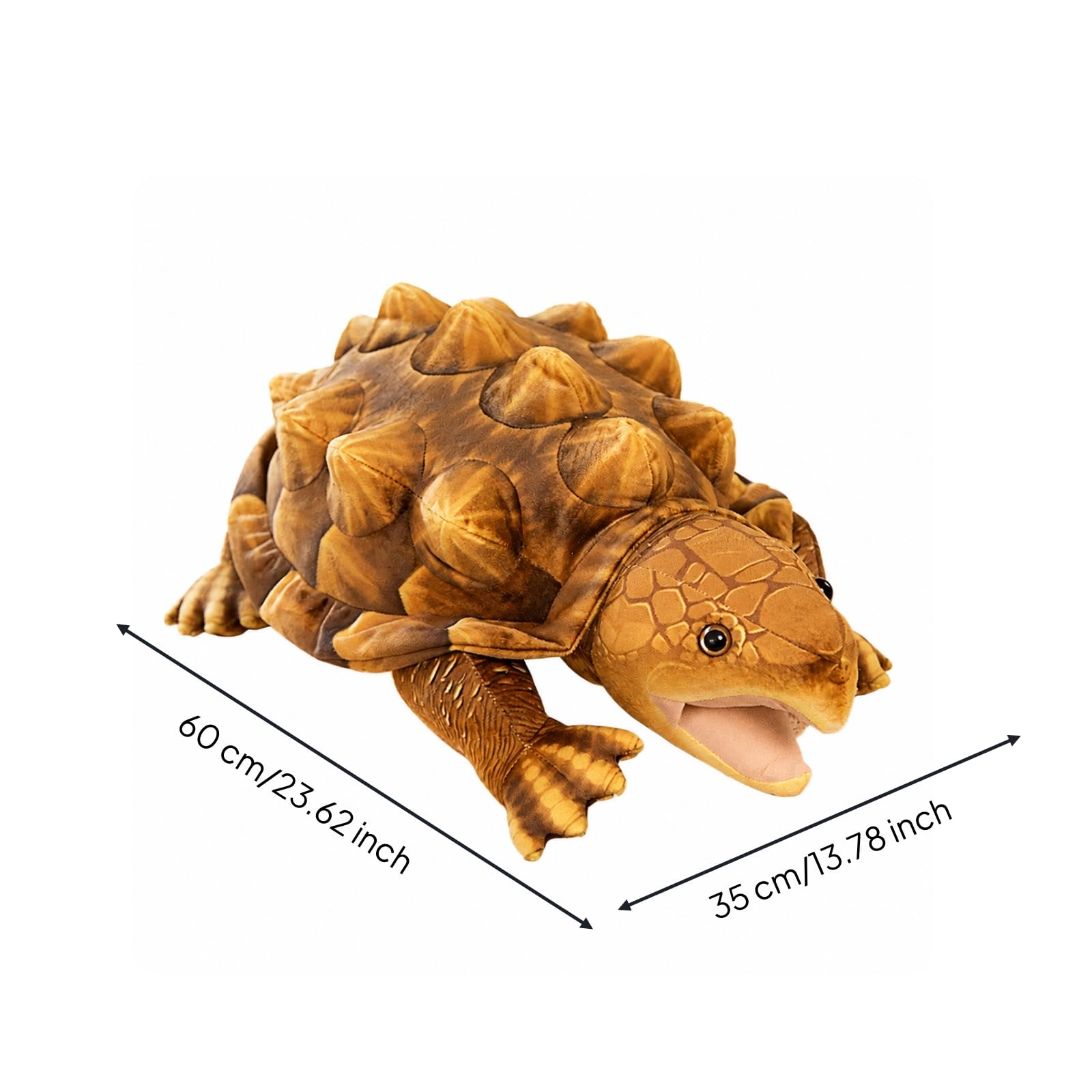 Amagogo Testuggine di Peluche con Conchiglia Bombato Abbracciabile Peluche Testuggine da Coccole Morbido per Arredamento Decorativo, Angolo Lettura, Scuro