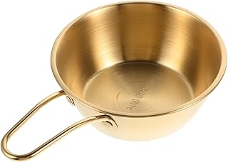 Men’s Shaving Soap Cup with Gold Handle Large Stainless Steel Beard Shaving Bowl Suitable for Grooming Facial Hair Care