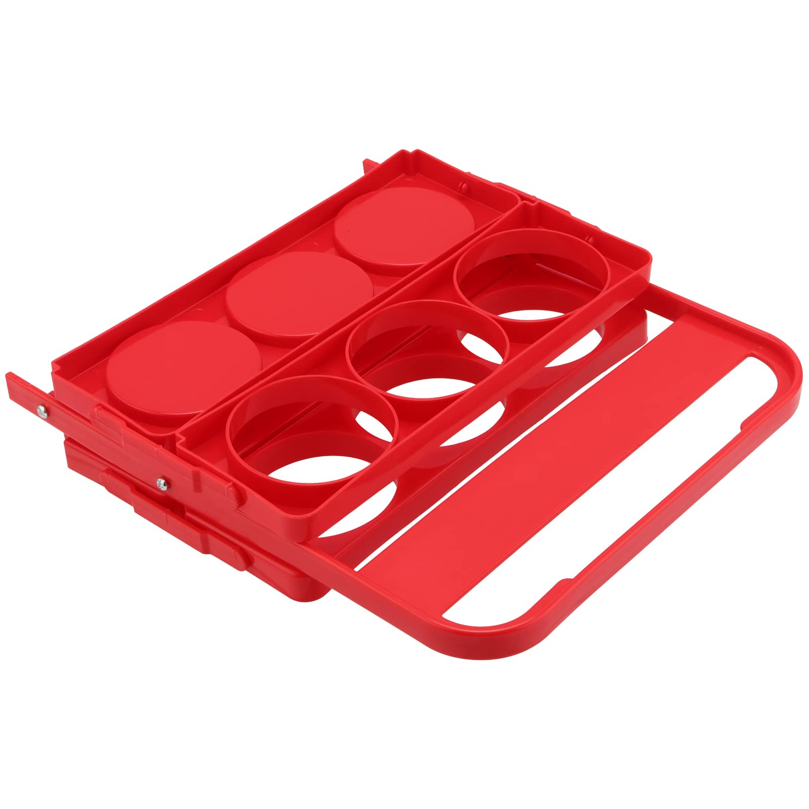 KEILEOHO Lot de 3 porte-gobelets pliables en plastique avec poignée pour 6 tasses, pour conducteurs, maison, bar, restaurant, rouge