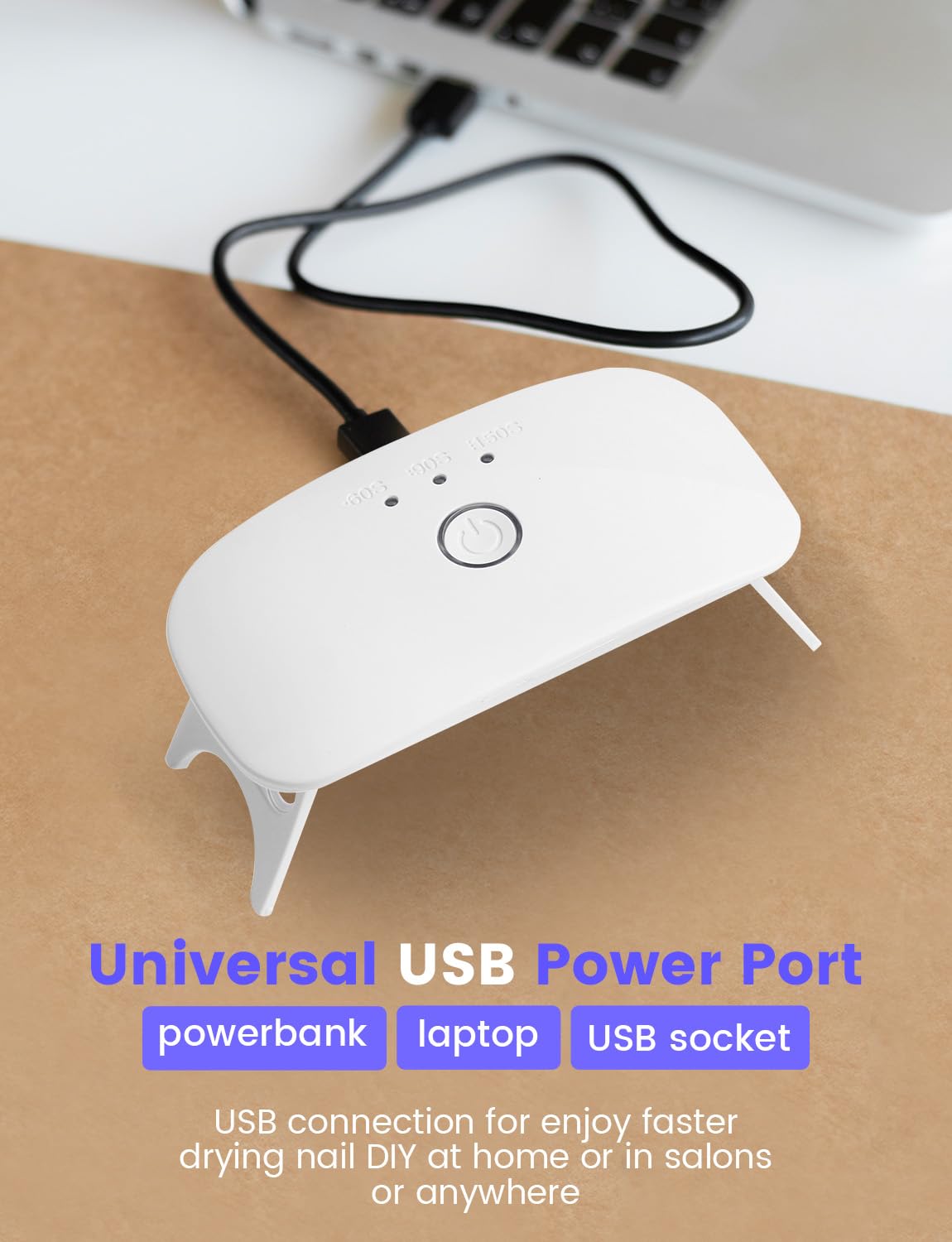 Mini Lampada UV LED per Unghie, Asciuga Smalto per Tutti gli Smalti in Gel con Cavo USB