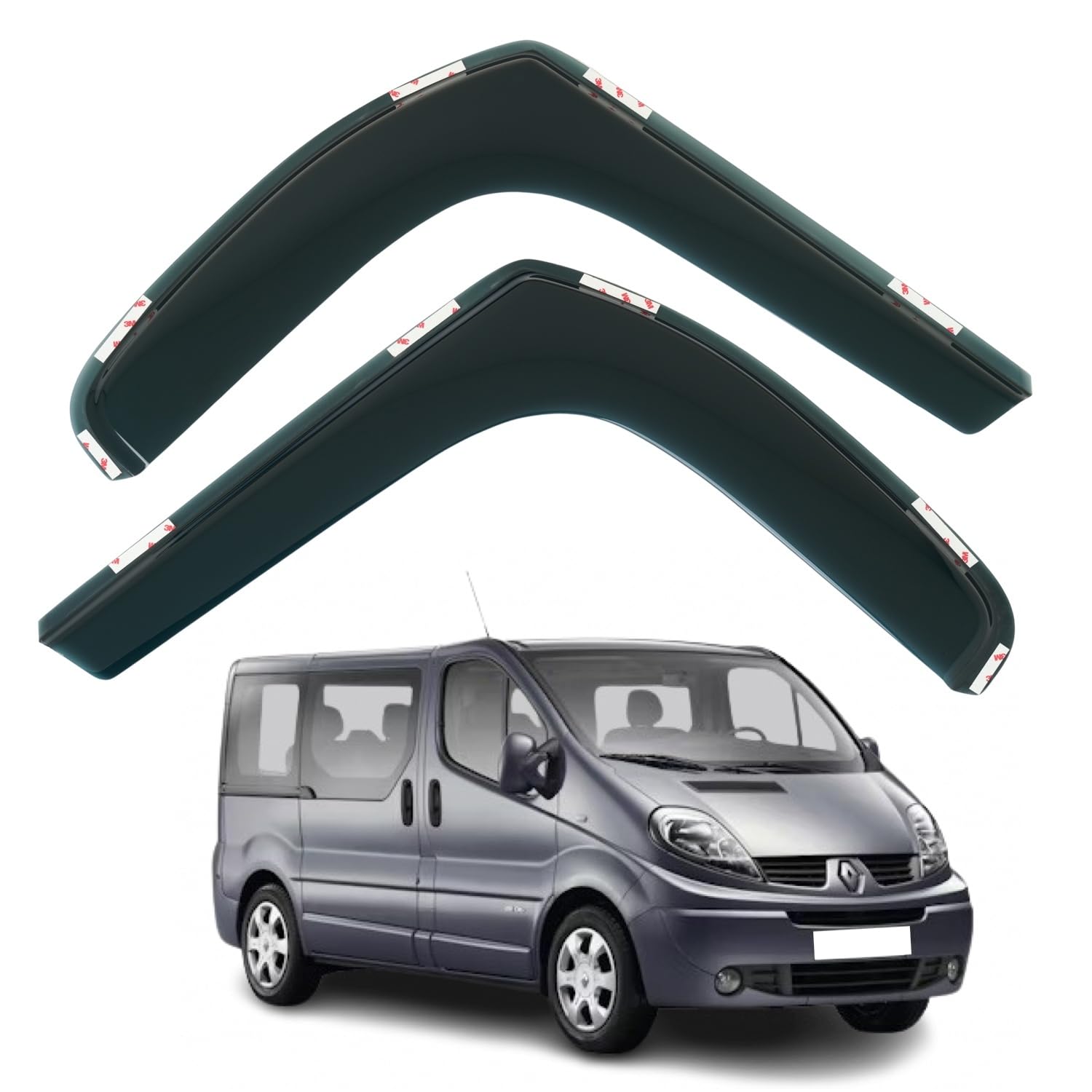 Juego de 2 deflectores de viento compatible con Renault Trafic, Nissan Primasar y Vauxhall Vivaro A 2003-2013