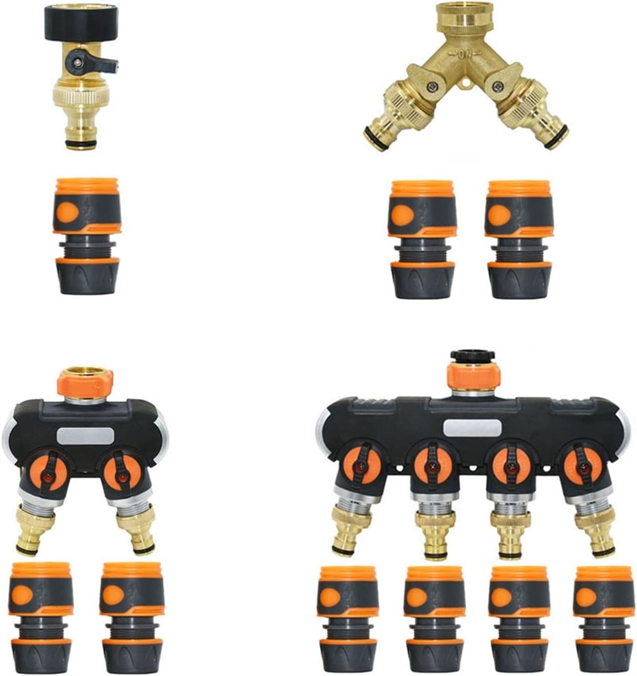 NALsa Garden Hose Splitter 1/2 3/4 Inch 4-Way Garden Tap Coupler Y-Type Watering Connector Distributor for Outdoor Tap and Faucet 1Pcs (Color : J)